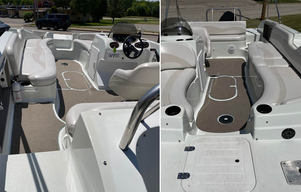 20′ Starcraft Deck Boat seating view