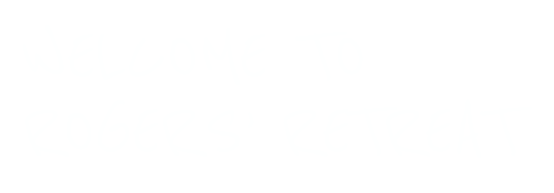 Welcome To Roger's Retreat text graphic, left aligned